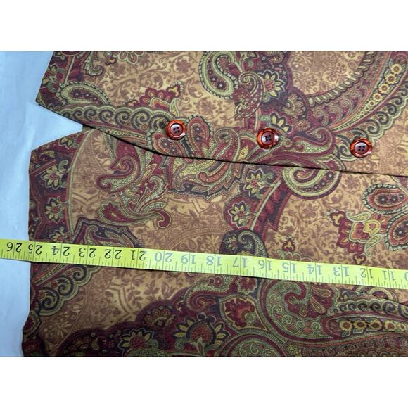 Vintage Y2K Paisley Two Piece Set Button Front Jacket And Midi Skirt Size Large - Picture 13 of 15